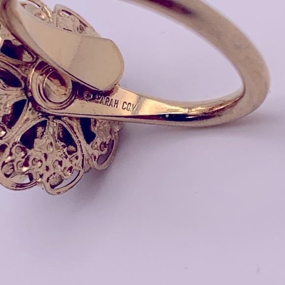 💝Vintage Sarah Coventry Aurora Borealis Cocktail Ring - Picture 7 of 8